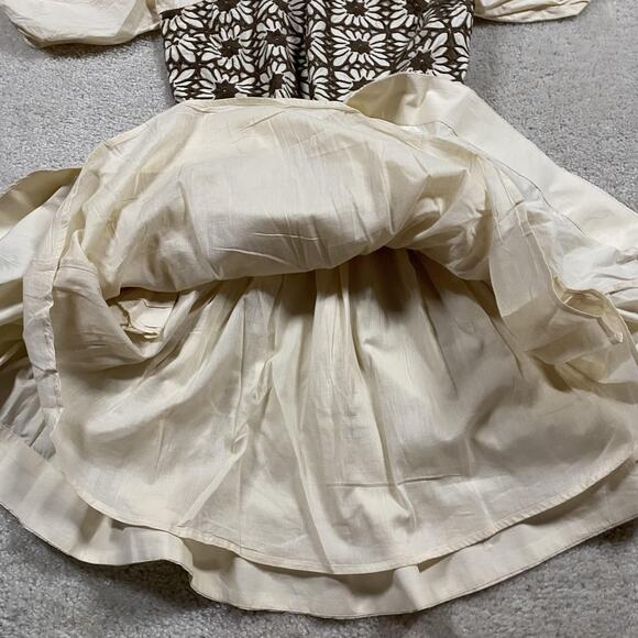 Love The Label Dress Womens Small White Puff Sleeve Embroidered Cotton Mini - Picture 4 of 11